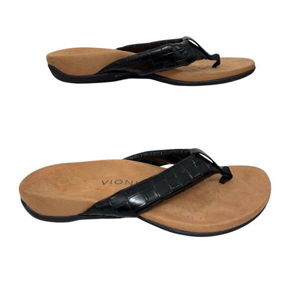 Vionic Shoes - Vionic Layne Leather Toe-Post Orthotic Thong Sandals Women's size 7
